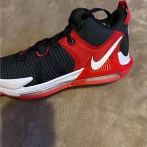 Nike Black and Red High-Top Sneakers